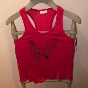 Cupio Red Graphic Butterfly Tank Top